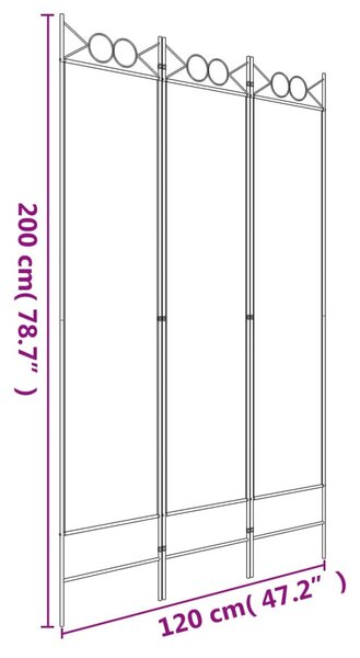 3 paneles antracitszürke szövet térelválasztó 120x200 cm
