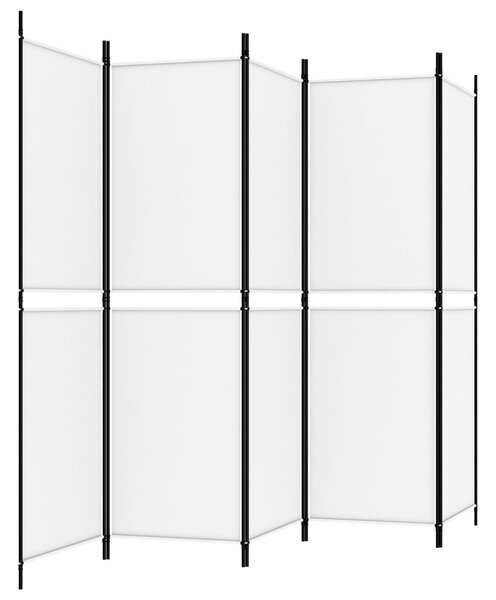 Fehér 5 paneles paraván 250x180 cm szövet