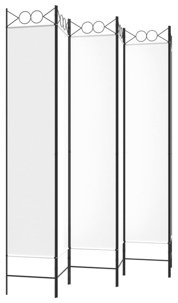 6-paneles fehér szövet térelválasztó 240x220 cm