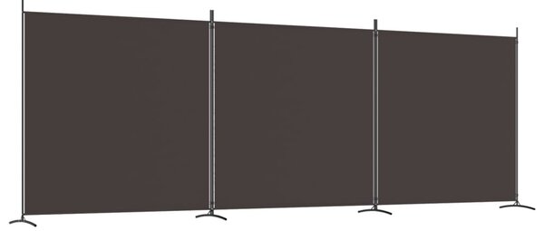 3 paneles barna szövet paraván 525x180 cm