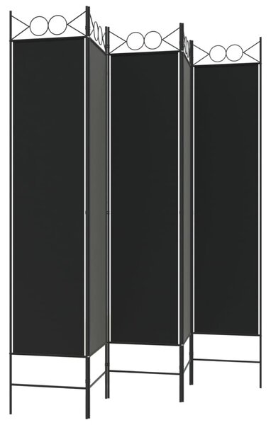 5 paneles fekete szövet térelválasztó 200x200 cm