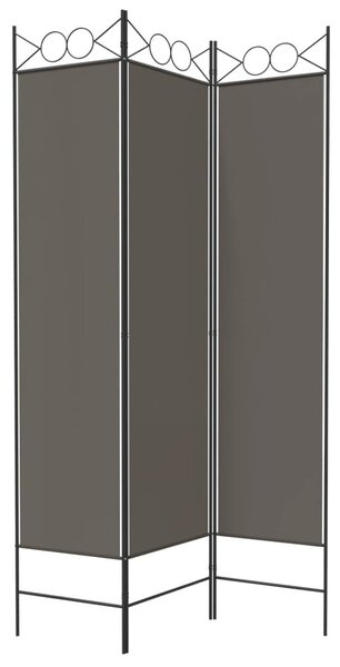 3 paneles antracitszürke szövet térelválasztó 120x200 cm