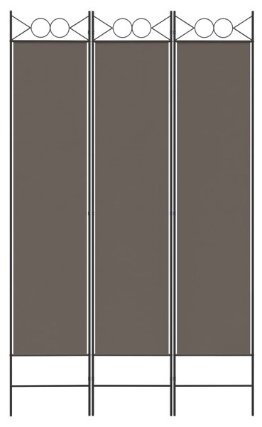 3 paneles antracitszürke szövet térelválasztó 120x200 cm