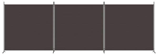 3 paneles barna szövet paraván 525x180 cm