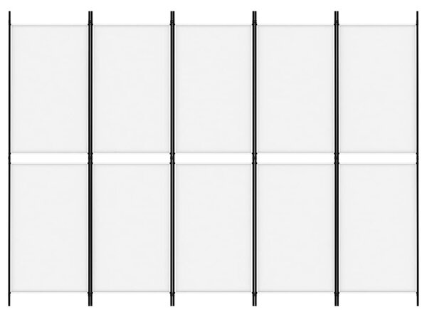 Fehér 5 paneles paraván 250x180 cm szövet