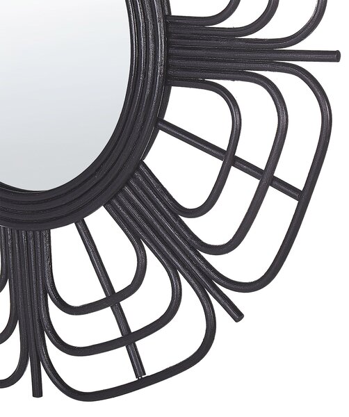 Falitükör PASAKU 60 cm 60 cm Rattan Fekete