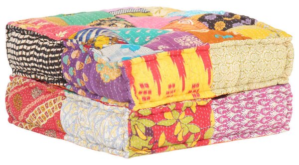 VidaXL Foltvarrott Pamut Puff - 60x70x36 cm