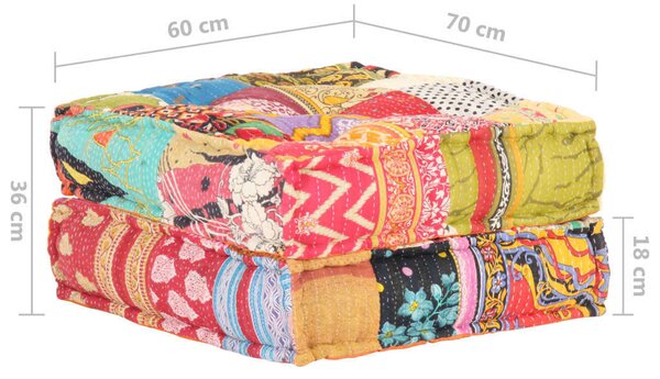 VidaXL Foltvarrott Pamut Puff - 60x70x36 cm