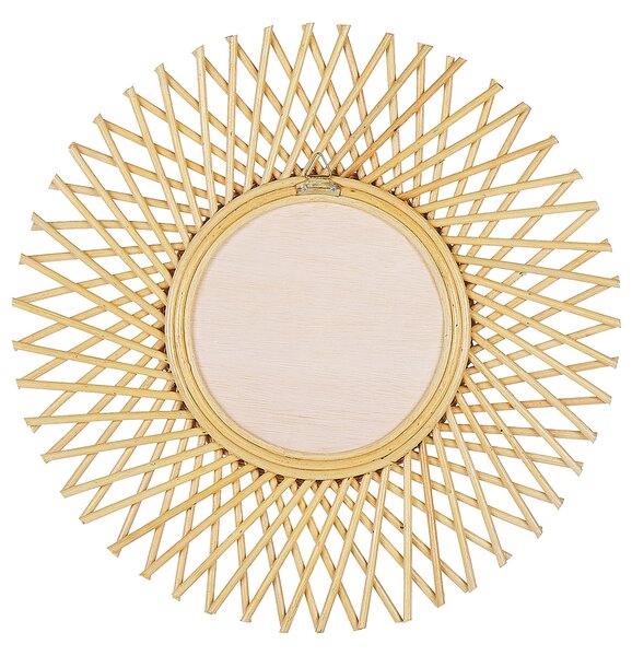 Falitükör TAGOLU 60 cm 60 cm Rattan Természetes