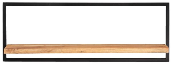 2 darab tömör akácfa és acél falipolc 100 x 24 x 35 cm
