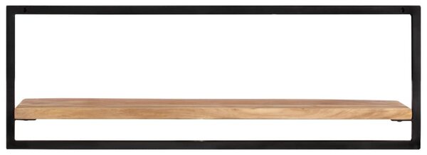 2 darab tömör akácfa és acél falipolc 100 x 24 x 35 cm