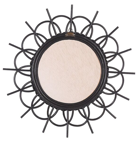 Falitükör TELAKIA 60 cm 60 cm Rattan Fekete
