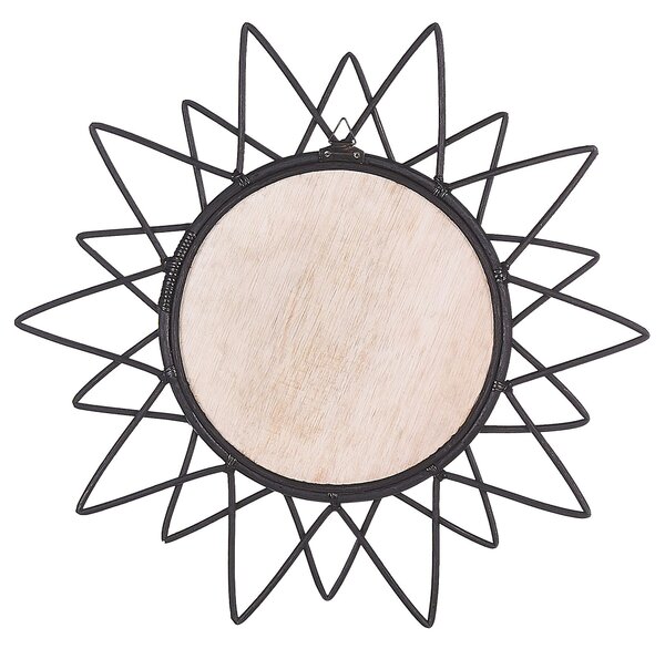 Falitükör AROEK 61 cm 61 cm Rattan Fekete