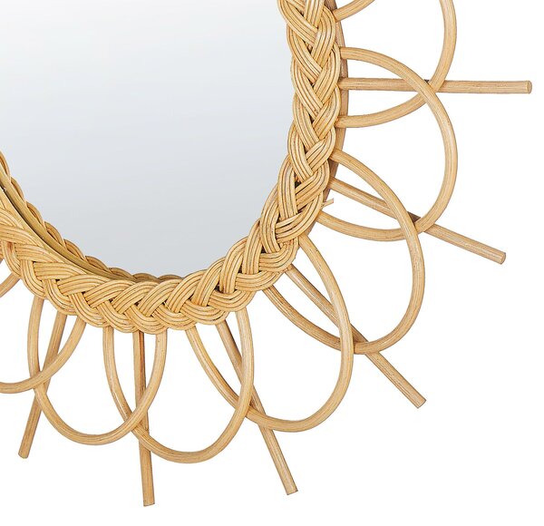 Falitükör TELAKIA 60 cm 60 cm Rattan Természetes