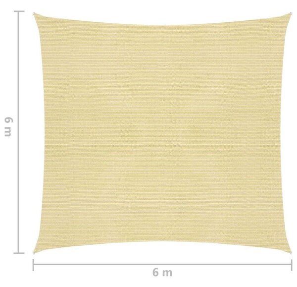 VidaXL HDPE napvitorla 160 g/m² 6 x 6 m, bézs