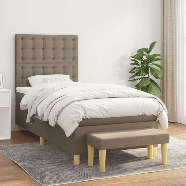 VidaXL Szövet Ágy Matraccal és Lábzsámmal - 100x200 cm