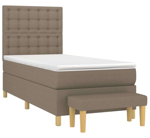 VidaXL Szövet Ágy Matraccal és Lábzsámmal - 100x200 cm
