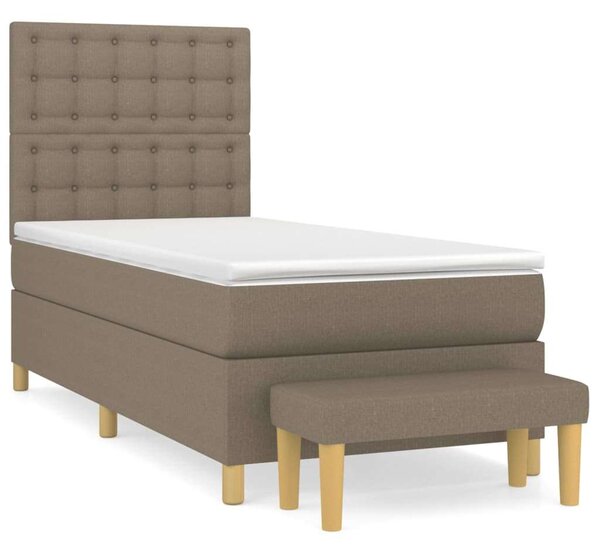 VidaXL Szövet Ágy Matraccal és Lábzsámmal - 100x200 cm