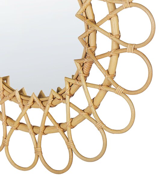 Falitükör BABAI 60 cm 60 cm Rattan Természetes