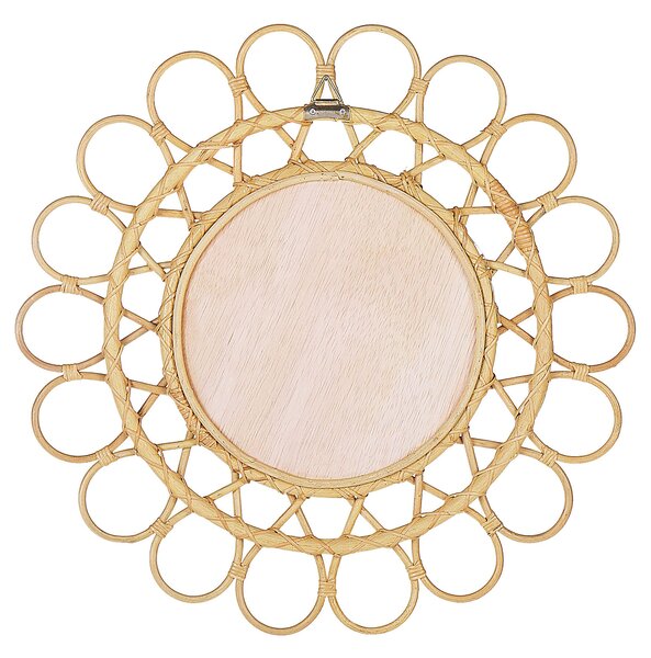 Falitükör BABAI 60 cm 60 cm Rattan Természetes