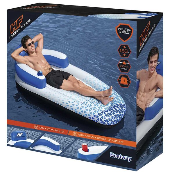Bestway Hydro-Force kék úszó nyugágy 183 x 97 cm
