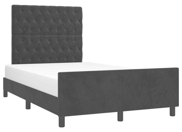 VidaXL fekete bársony ágykeret fejtámlával 120 x 200 cm