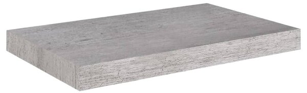 2 db betonszürke MDF lebegő fali polc 50 x 23 x 3,8 cm