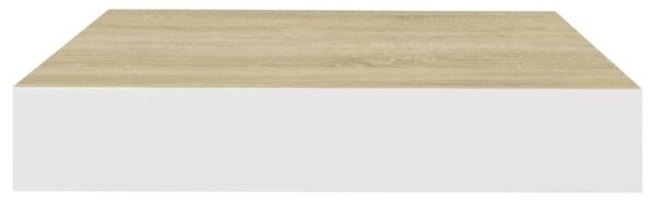 4 db tölgyszínű és fehér MDF lebegő fali polc 23x23,5x3,8 cm