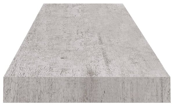 4 db betonszürke MDF lebegő fali polc 90 x 23,5 x 3,8 cm