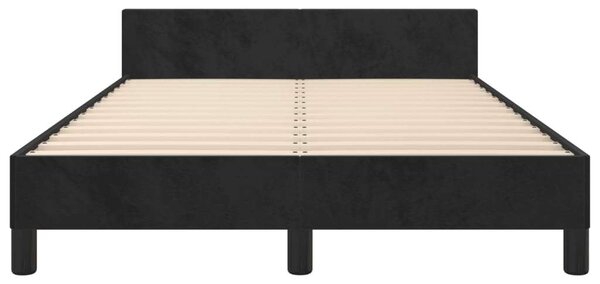 VidaXL fekete bársony ágykeret fejtámlával 120 x 200 cm