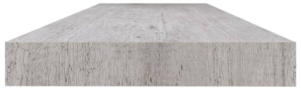 Betonszürke MDF lebegő fali polc 120 x 23,5 x 3,8 cm