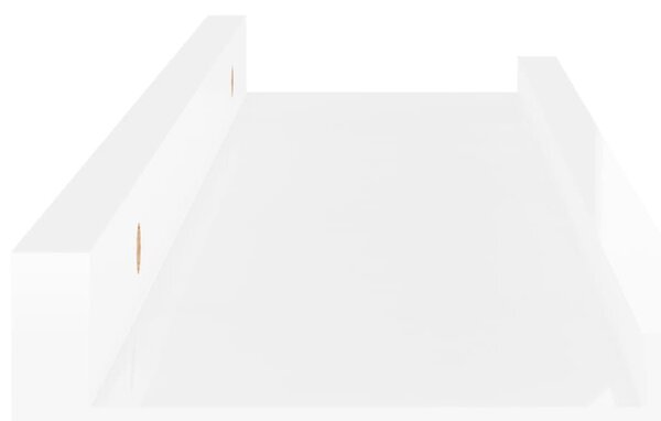 2 db magasfényű fehér fali polc 40 x 9 x 3 cm