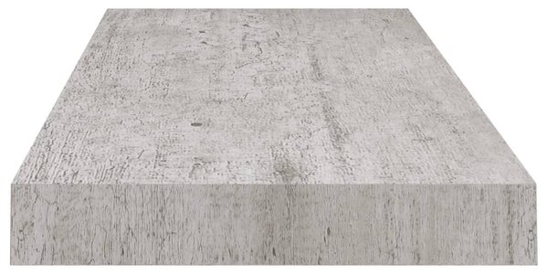 Betonszürke MDF lebegő fali polc 60 x 23,5 x 3,8 cm