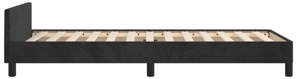 VidaXL Fekete Bársony Ágykeret Fejtámlával - 90x200 cm