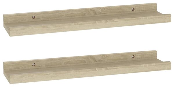 2 db sonoma tölgyfa fali polc 40 x 9 x 3 cm