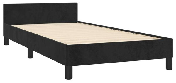 VidaXL fekete bársony ágykeret fejtámlával 90x190 cm