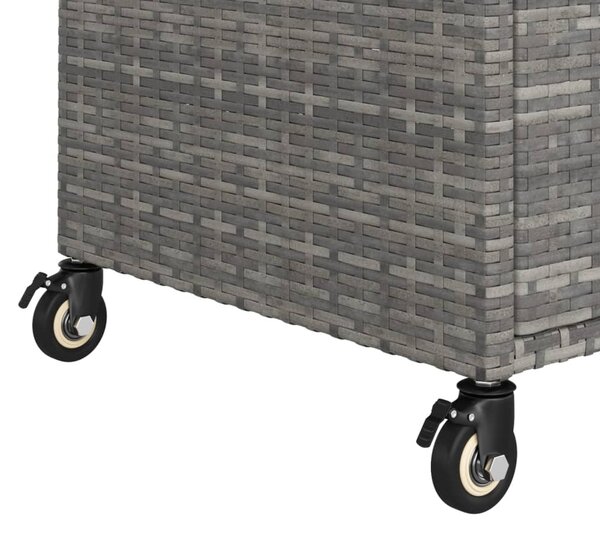 Szürke polyrattan bárkocsi fiókkal 100 x 45 x 97 cm