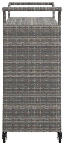 Szürke polyrattan bárkocsi fiókkal 100 x 45 x 97 cm