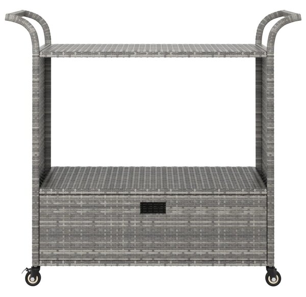 Szürke polyrattan bárkocsi fiókkal 100 x 45 x 97 cm