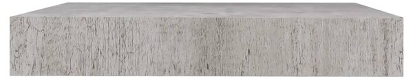 2 db betonszürke MDF lebegő fali polc 23 x 23,5 x 3,8 cm