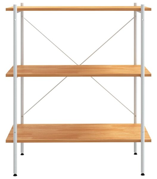 Fehér és tölgy 3 szintes polcrendszer 80x40x92 cm