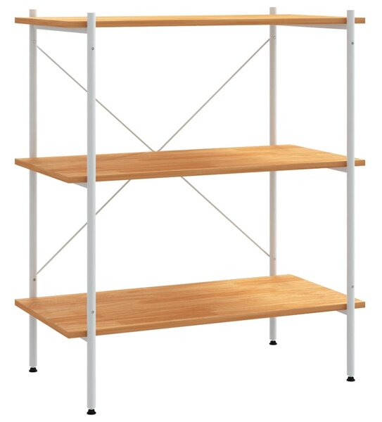 Fehér és tölgy 3 szintes polcrendszer 80x40x92 cm