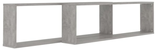 2 db betonszürke szerelt fa fali polc 100 x 15 x 30 cm