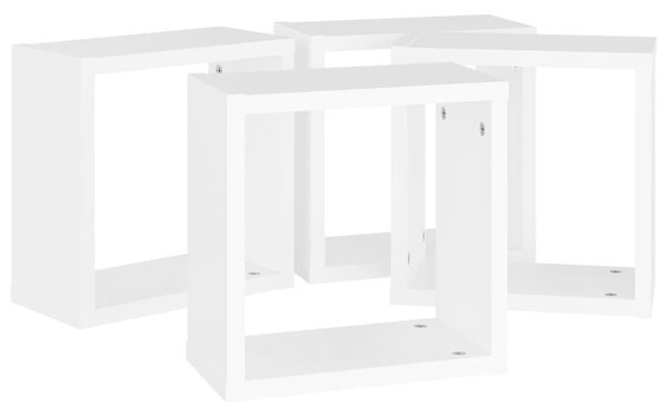 4 db fehér fali kockapolc 30 x 15 x 30 cm