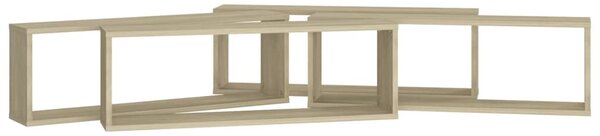 4 db sonoma tölgy színű szerelt fa fali polc 80 x 15 x 26,5 cm