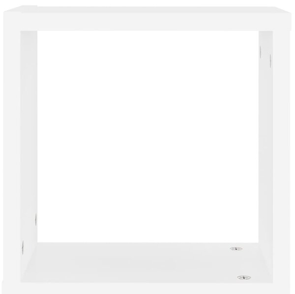 6 db fehér fali kockapolc 30 x 15 x 30 cm
