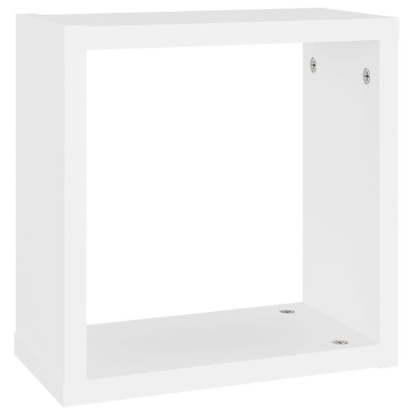 6 db fehér fali kockapolc 30 x 15 x 30 cm