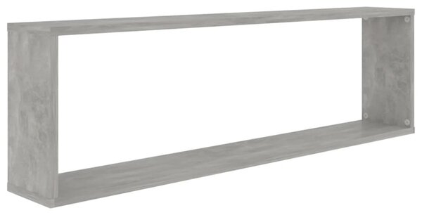 2 db betonszürke szerelt fa fali polc 100 x 15 x 30 cm