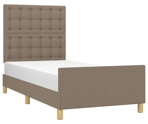 VidaXL tópszínű szövet ágykeret fejtámlával 90x190 cm