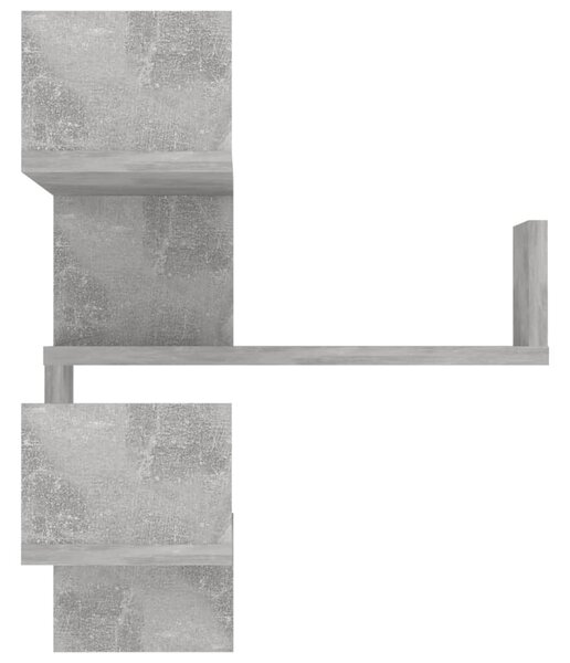 2 db betonszürke szerelt fa fali sarokpolc 40 x 40 x 50 cm